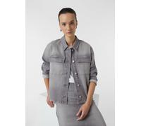 Elastisches Denim-Overshirt mit aufgesetzten Taschen grau 42