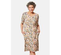 Elastisches Jerseykleid mit modischem Druck weiß 52
