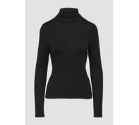 Elastisches Langarmshirt mit Rollkragen 42 schwarz