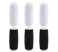 Elastisches Nähgarn, je 25 m, elastischer Faden zum Raffen, Nähen, Scheren, starke Stretch-Polyesterschnur für Nähmaschine, Stricken, Kleidung, Schmuck, DIY, Raffen, Herstellung (Schwarzweiß), 6 Stück