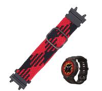 Elastisches Nylon-Uhrenarmband für Amazfit Active Edge A2212, verstellbar, Rot/Schwarz