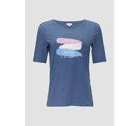 Elastisches T-Shirt mit Frontprint 46 blau 2150693.54E0.46