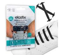 Elastix Sneaker Elastische Schnürsenkel aus Gummi ohne binden für Erwachsene - Schleifenlose Silikon Schuhbänder in Flach für den Freizeit- und Sportbereich - Schwarz