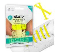 Elastix Sneaker Elastische Schnürsenkel aus Gummi ohne binden für Erwachsene - Schleifenlose Silikon Schuhbänder in Flach für den Freizeit- und Sportbereich - Neongelb