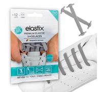 Elastix Sneaker Elastische Schnürsenkel aus Gummi ohne binden für Erwachsene - Schleifenlose Silikon Schuhbänder in Flach für den Freizeit- und Sportbereich - Hellgrau