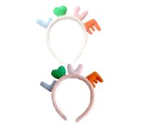 ELAYARD 2 Stück Haarreif Cartoon Love Motiv Weiches Material Dekoratives Foto Haarband für Mädchen Leicht und Strapazierfähig Geeignet für Geburtstagsfeiern und Cosplay