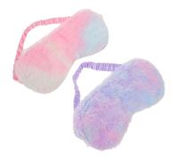 ELAYARD 2 Stück Plüsch Schlafmaske und Frauen Verstellbare Weiche Augenbinde mit Bunny-design Leicht für Reisen Nickerchen Sanfte Lichtabschirmung Komfortabel Farbverlauf Blau