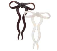 ELAYARD 2stücke Perlen-haarnadeln Mit Schleife Aus Acetat Für Frauen Französische Haarspangen Schleifen-dutt-pins U-förmige Haarnadeln Haarschmuck Zum Stylen