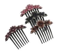 ELAYARD 4 Stück Strass Haarkamm Blumenmuster Farbige Haarkämme Für Damen Hochzeit Brautschmuck Abschlussball Haar Accessoires Glitzernde Duttfrisuren Seitenkämme