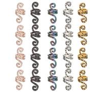 ELAYARD 50 Stück Teiliges Dreadlocks Haar Schmuck Verstellbare Metall Spiral Haarringe in Gold Silber Roségold Schwarz Bunt Leichte Hautfreundliche Flecht accessoires für Zöpfe und Afro