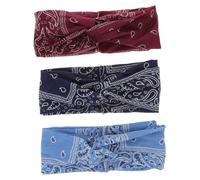 ELAYARD Boho Haarbänder Damen 3 Stück Breit Gedrehte Stirnbänder aus Atmungsaktivem Material Schweißabsorbierend Floral Gemustert für Sport Yoga Laufen und Alltag