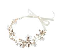 ELAYARD Mädchen Haarschmuck Blumenkranz Haarband Goldene Blütenform Haarklammer Komfortabel für Alltag und Festliche Anlässe Geschenkidee