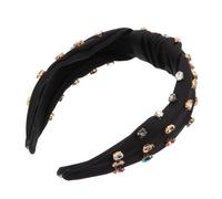 ELAYARD Perlen Haarreif Knotted Stirnband Vintage Accessoire für Damen und Mädchen Schwarzes Geflochtenes Kopfschmuck Komfortabel und Vielseitig für Alltag und Party