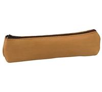 ELBA 100203955 Kleine Federmäppchen Form Trapez Leder 19 x 5 x 3,5 cm natur