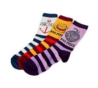 Elbenwald 3er Set Socken Geschenkbox - verschiedene Motive wie Supernatural, Harry Potter, One Piece Geschenkidee Mehrfarbig (DE/NL/SE/PL, Numerisch, 36, 39, Regular, Regular, One Piece)