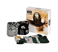 Elbenwald 3er Socken Geschenkbox - verschiedene Motive wie Jurassic Park, Marvel, Star Wars Geschenkidee Unisex Mehrfarbig (DE/NL/SE/PL, Numerisch, 40, 46, Regular, Regular, Star Wars The Mandalorian)
