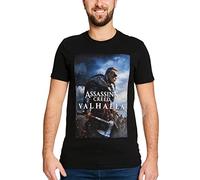 Elbenwald Assassins Creed Valhalla T-Shirt mit Eivor Motiv für Herren Damen Unisex Baumwolle schwarz - M