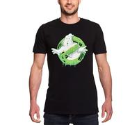 Elbenwald Ghostbusters - T-Shirt Logo Glow in The Dark Schwarz Baumwolle (DE/NL/SE/PL, Alphanumerisch, XL, Regular, Regular)