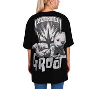 Elbenwald Guardians of The Galaxy Oversize T-Shirt mit Groot Motiv für Herren Damen Unisex Baumwolle schwarz - XL
