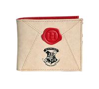 Elbenwald Harry Potter - Geldbörse Groß und Klein Format Hogwarts Siegel mit Reißverschluss Beige/Rot (Klein-Format)