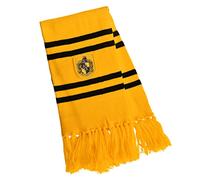 Elbenwald Harry Potter Schal Hufflepuff Hausfarben mit Wappen Patch und Fransen 24 x 170 cm gelb schwarz