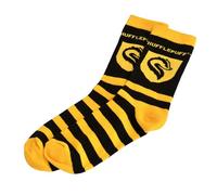 Elbenwald Harry Potter Socken Hufflepuff Wappen für Herren Damen Unisex Baumwolle Gelb-Schwarz - 36-39