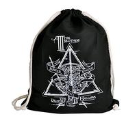 Elbenwald Harry Potter Sportbag Die DREI Brüder/Heiligtümer des Todes Motiv Baumwolle schwarz