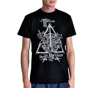 Elbenwald Harry Potter T-Shirt Die DREI Brüder Frontprint Damen Herren Baumwolle schwarz - M