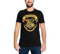 Elbenwald Harry Potter T-Shirt Hogwarts Wappen Frontprint Damen Herren Baumwolle schwarz - L