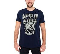 Elbenwald Harry Potter T-Shirt mit Hogwarts Hauswappen Ravenclaw Frontprint für Herren blau - L