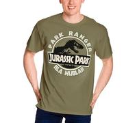 Elbenwald Jurassic Park - T-Shirt Park Ranger Grün Baumwolle (DE/NL/SE/PL, Alphanumerisch, M, Regular, Regular)