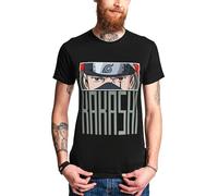 Elbenwald Naruto - T-Shirt Kakashi Eyes Schwarz Baumwolle (DE/NL/SE/PL, Alphanumerisch, S, Regular, Regular)
