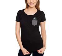 Elbenwald Phantastische Tierwesen T-Shirt mit Pocket Niffler Brustprint für Damen schwarz - XS