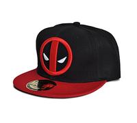 Elbenwald Snapback Cap - Marvel Motive wie Deadpool, Captain America Druckknopflasche Mehrfarbig (DE/NL/SE/PL, Alphanumerisch, Einheitsgröße, Deadpool - Logo)