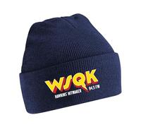 Elbenwald Stranger Things - Mütze WSQK Hawkins Hitmaker 94,5 FM weiches Material breiter Umschlag Einheitsgröße Blau