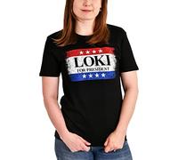 Elbenwald T-Shirt for President Frontprint Loki Fans Baumwolle Damen Herren schwarz - L