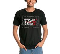 Elbenwald T-Shirt für Monty Python Fans mit Romani ITE Domum Design für Herren Damen Unisex Baumwolle Schwarz - S