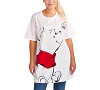 Elbenwald Winnie Puuh Oversized T-Shirt Baumwolle für Herren Damen Unisex Weiß - XXL