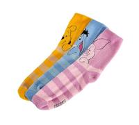 Elbenwald Winnie Puuh - Socken 3er Set in Geschenkbox mit Puu der Bär, I-Aah und Ferkel Mehrfarbig Unisex (DE/NL/SE/PL, Numerisch, 35, 41, Regular, Regular)