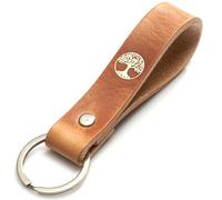 ELBERCRAFT® Schlüsselanhänger Leder BAUM DES LEBENS der Schlüssel Organizer für deine Schlüsseltasche keychain made in Germany braun Gravur gold