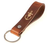 ELBERCRAFT® Schlüsselanhänger Leder Glaube Liebe Hoffnung der Schlüssel Organizer für deine Schlüsseltasche keychain made in Germany braun Gravur gold