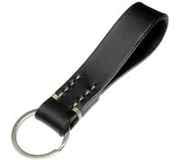 ELBERCRAFT® Schlüsselanhänger Leder handgenäht das kleine Geschenk zum Geburtstag für deinen Lieblingsmenschen Frau oder Mann Handmade in Germany Schwarz Beige Naht