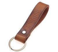 ELBERCRAFT® Schlüsselanhänger Leder pur ohne Logo das kleine Geschenk zum Geburtstag für Lieblingsmenschen Frauen oder Männer Handmade in Germany Schlüsselband braun mit Narbung