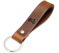 ELBERCRAFT® Schlüsselanhänger Leder Roller - Geschenk Roller- & Motorradfahrer | Echtleder braun, schwarze Heißprägung, pflanzlich gegerbt, Made in Germany