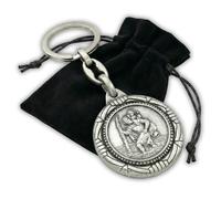 ELBKAISER - Christopherus Auto Schlüsselanhänger - Christopherus + Antonius - Heiliger Christophorus Auto Anhänger für Autofahrer - Schutzpatron Autofahrer - Christophorus für Auto