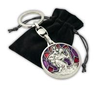 ELBKAISER - Christopherus Auto Schlüsselanhänger - Emaile Rot - Heiliger Christophorus Auto Anhänger für Autofahrer - Schutzpatron Autofahrer - Christophorus für Auto