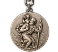 ELBKAISER - Christopherus Auto Schlüsselanhänger - Komm gut Heim - Heiliger Christophorus Auto Anhänger für Autofahrer - Schutzpatron Autofahrer - Christophorus für Auto - Christophorus Anhänger