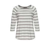 3/4-Arm-Shirt ELBSAND Gr. M (38), weiß (creme, taupe gestreift) Damen Shirts (12732552-M) creme, taupe gestreift