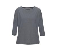 3/4-Arm-Shirt ELBSAND "Veera", Damen, Gr. S (36), blau (marine, weiß), Single Jersey, Obermaterial: 50% Baumwolle, 50% Polyester, gestreift, figurumspielend hüftlang, Rundhals, Shirts 3/4-Arm-Shirt, m