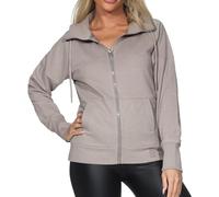 Elbsand Airin Damen Sweatjacke, Dickes Sweatshirt mit Kapuze und Zip Verschluss, locker geschnitten